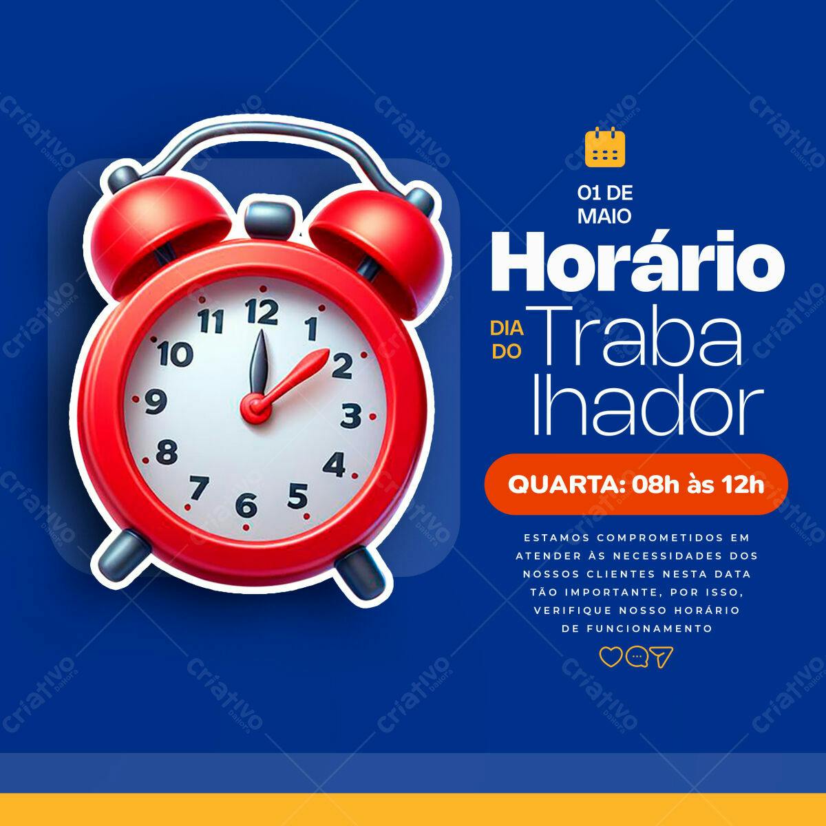 Postagem de Redes Sociais Dia do Trabalhador PSD Editável