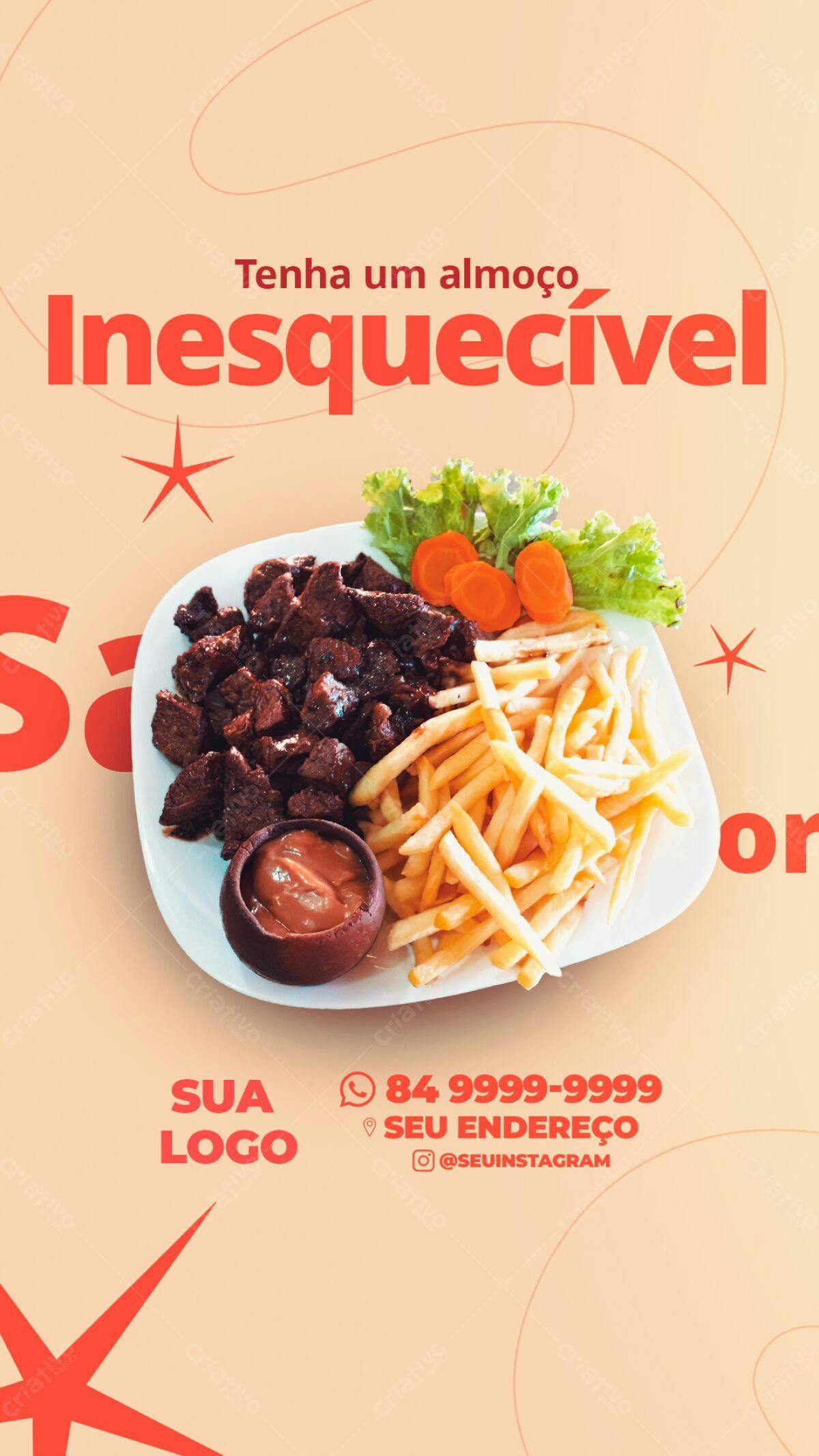Flyer para Almoço Inesquecível PSD Editável