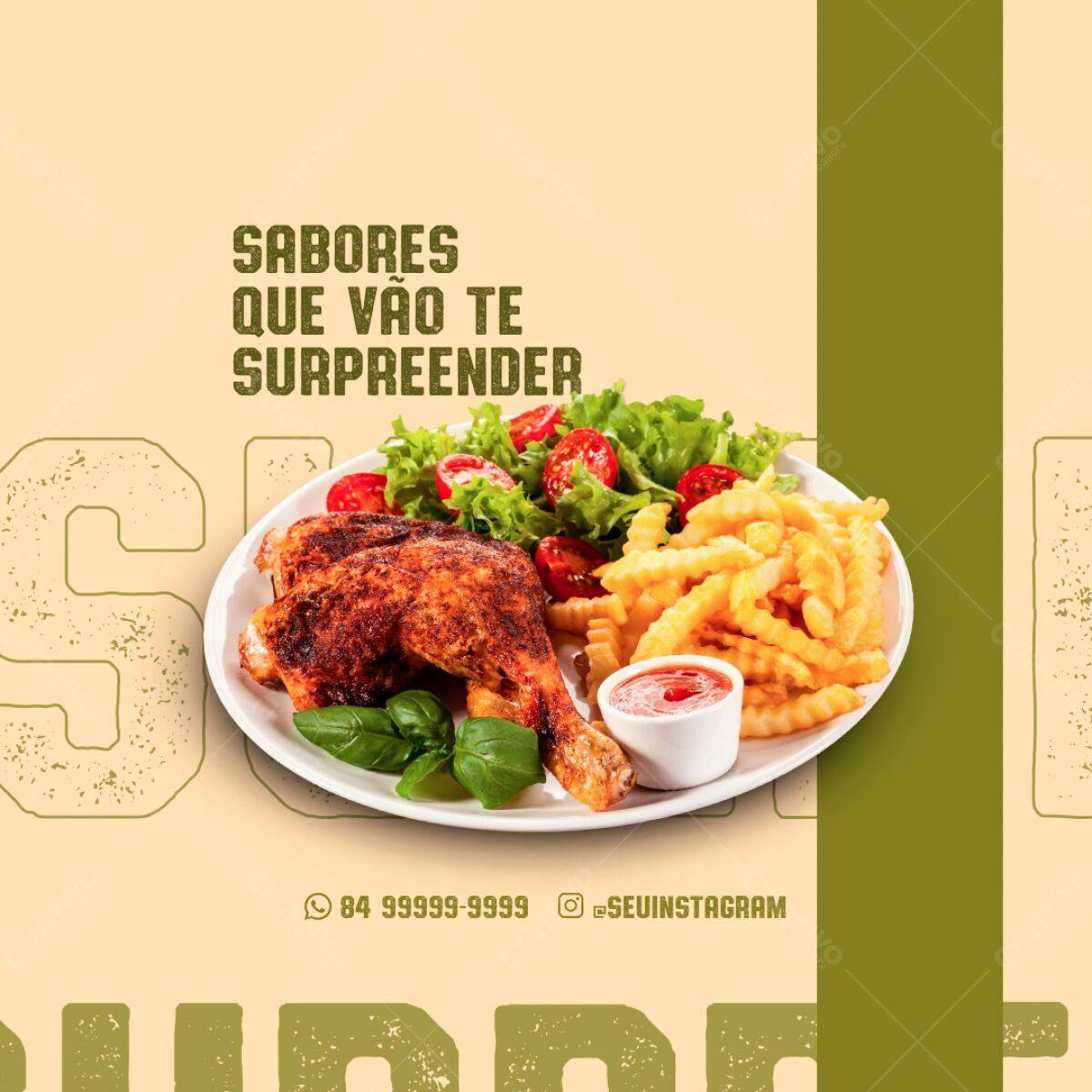 Postagem Instagram Restaurante PSD Editável