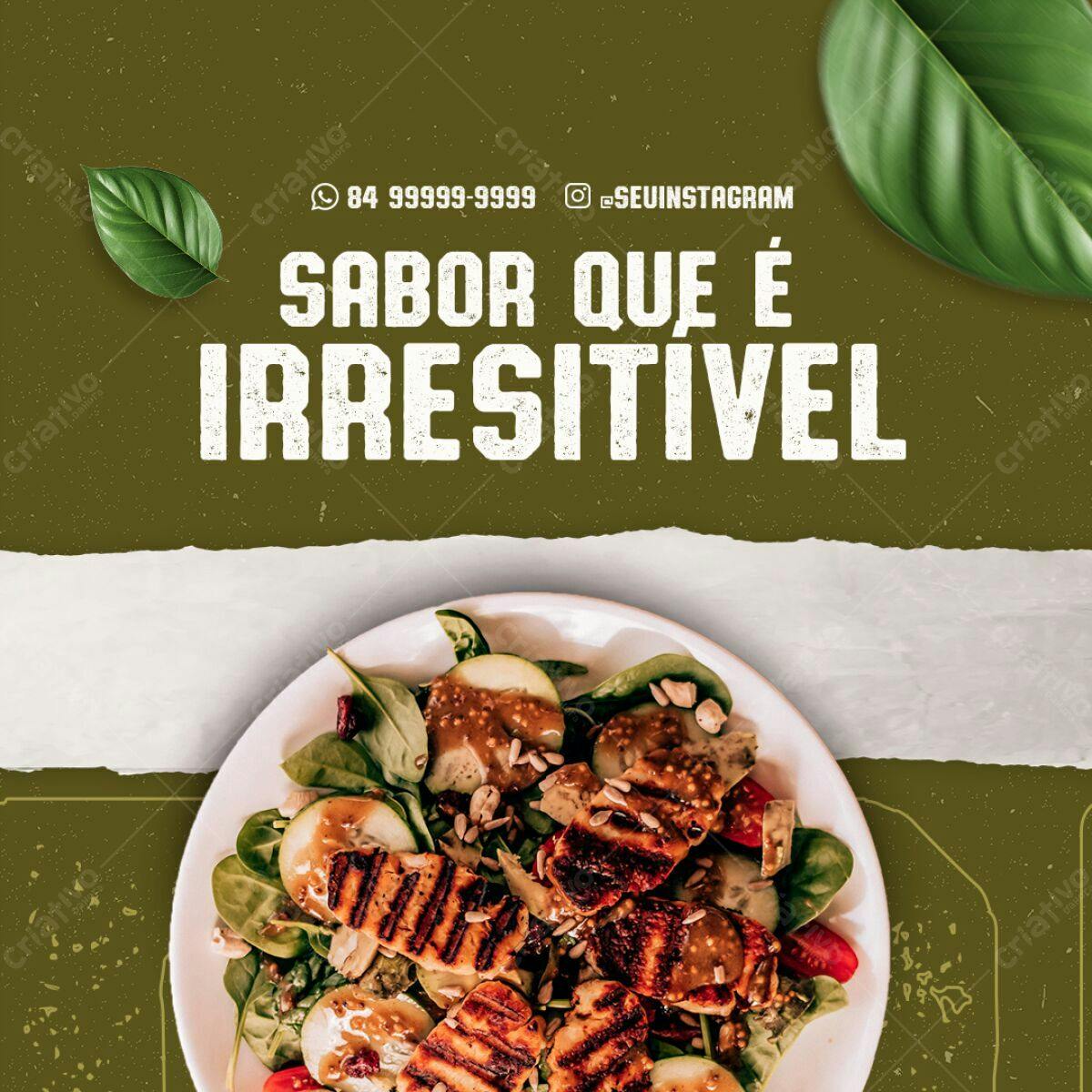 Post Instagram Gastronomia PSD Editável