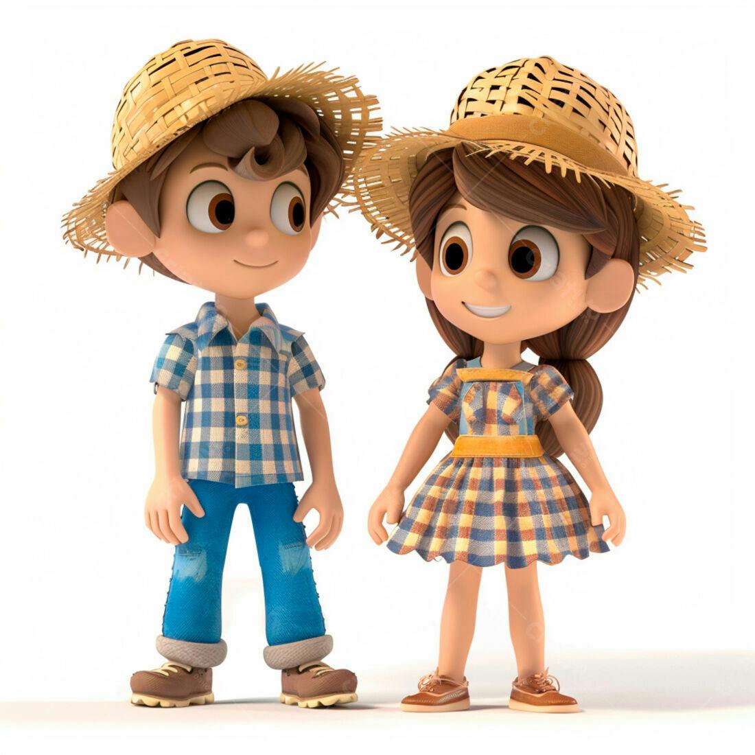 Crianças em trajes de festa junina