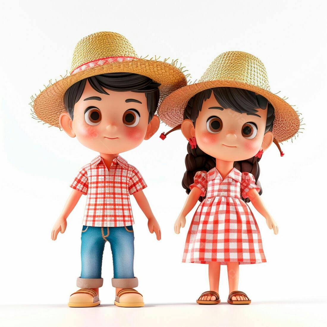 Crianças em trajes de festa junina