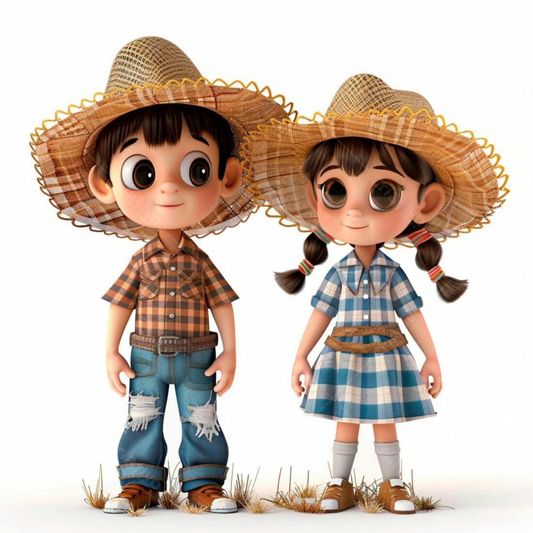 Crianças em trajes de Festa Junina