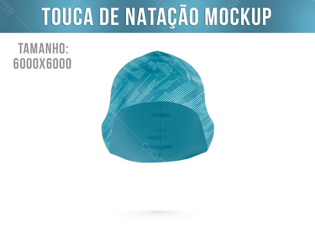 Mockup Touca de Natação Azul com Design Moderno