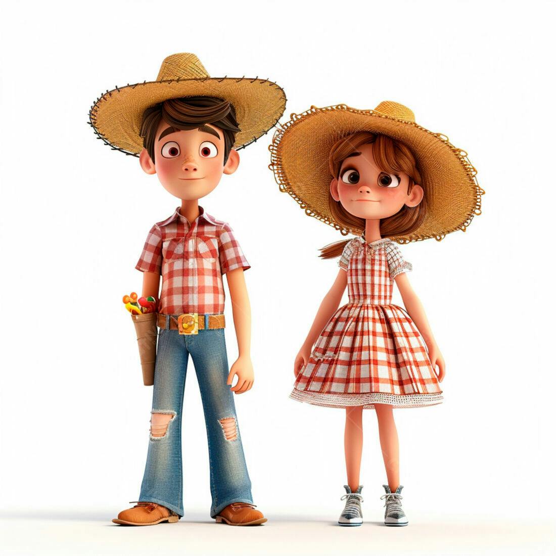 Crianças em trajes juninos sorrindo