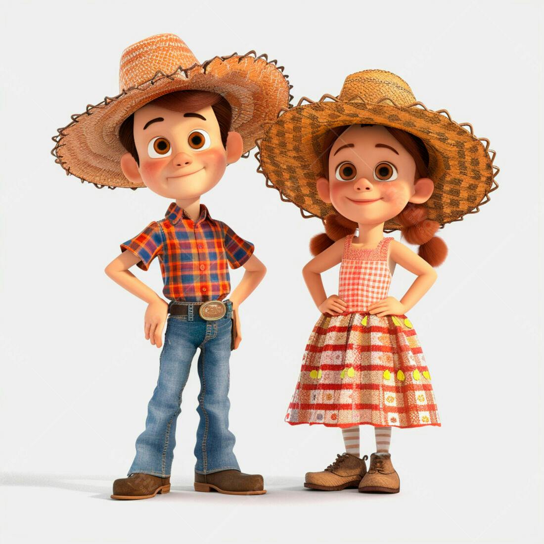 Crianças em trajes típicos Festa Junina