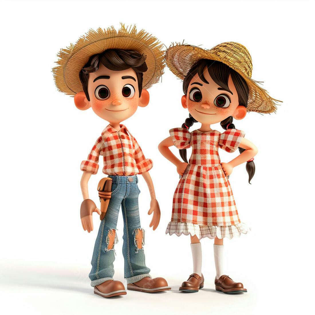 Crianças em trajes de Festa Junina