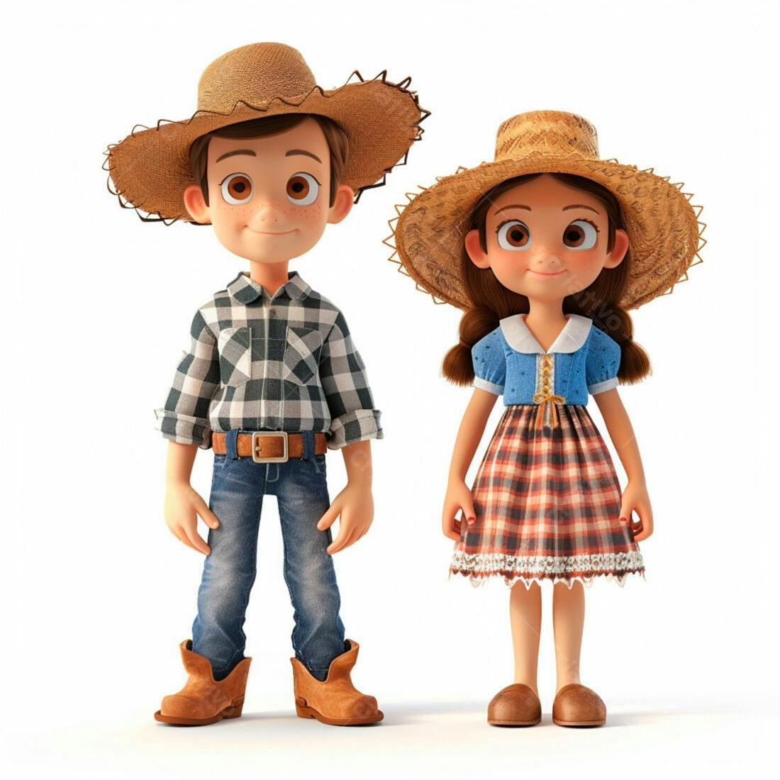 Crianças em trajes de festa junina