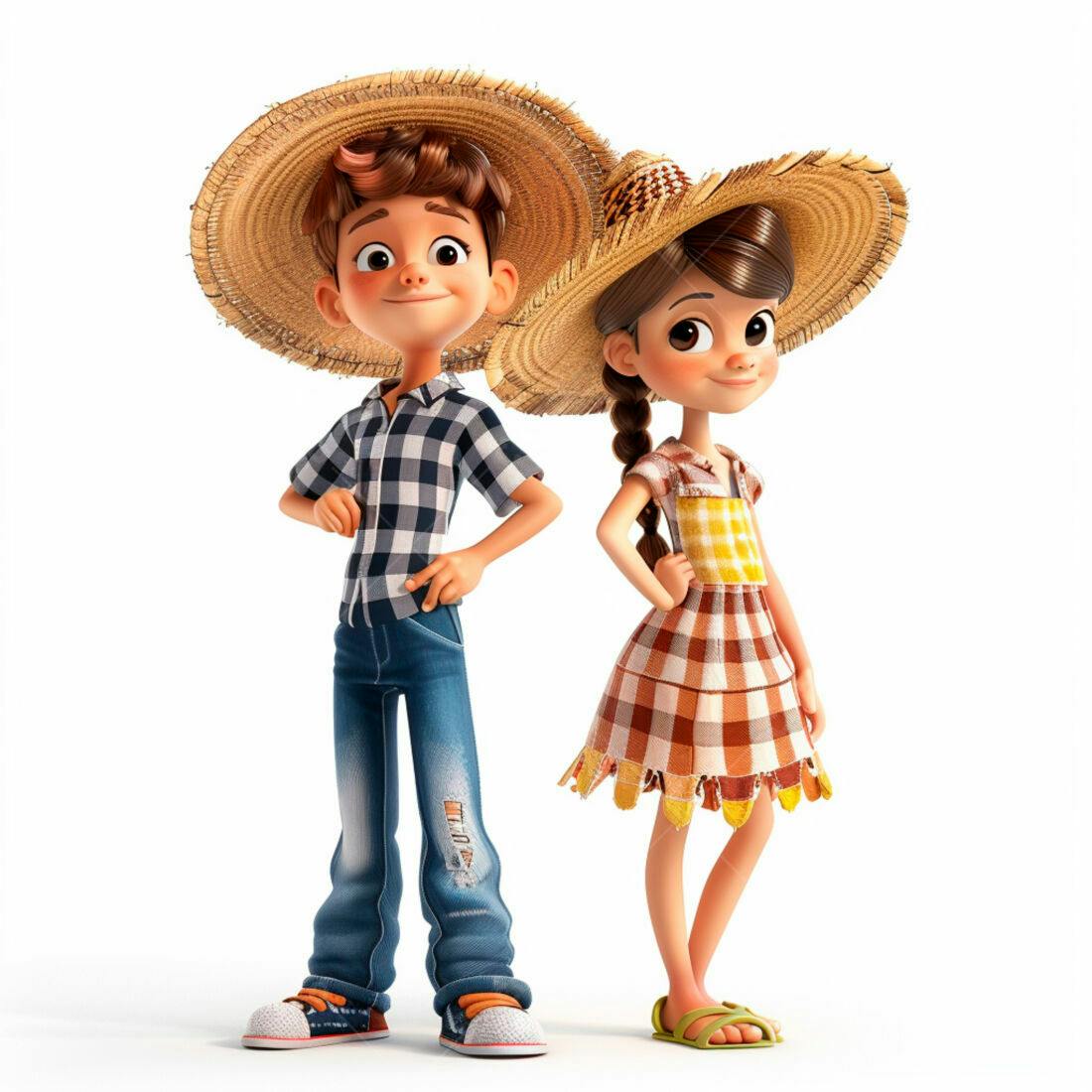 Crianças em trajes de Festa Junina