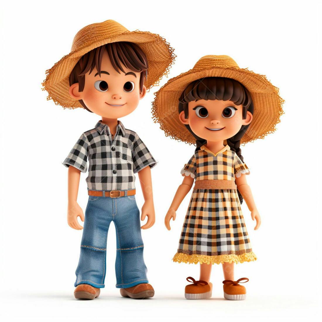Crianças em trajes típicos Festa Junina