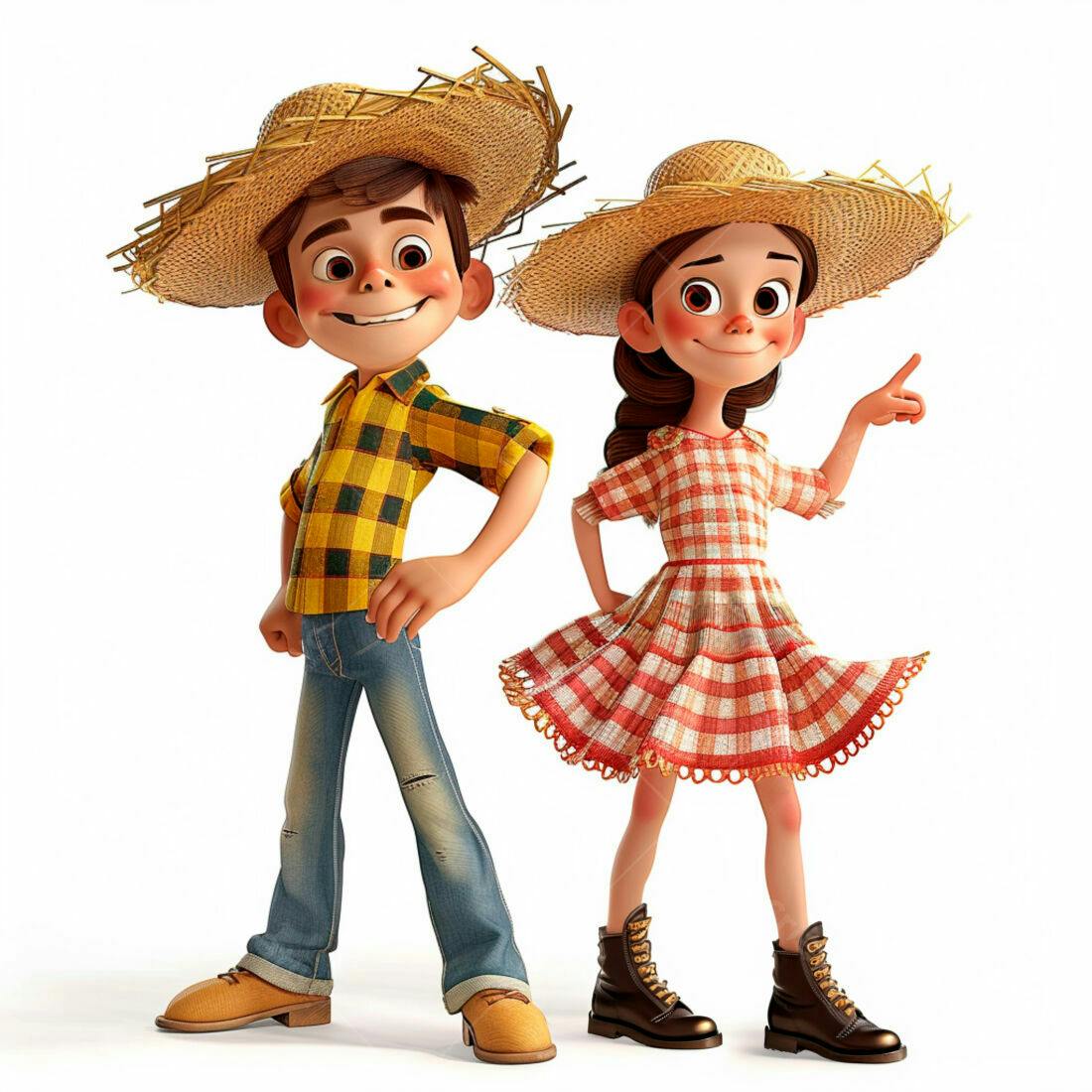 Crianças em trajes típicos Festa Junina