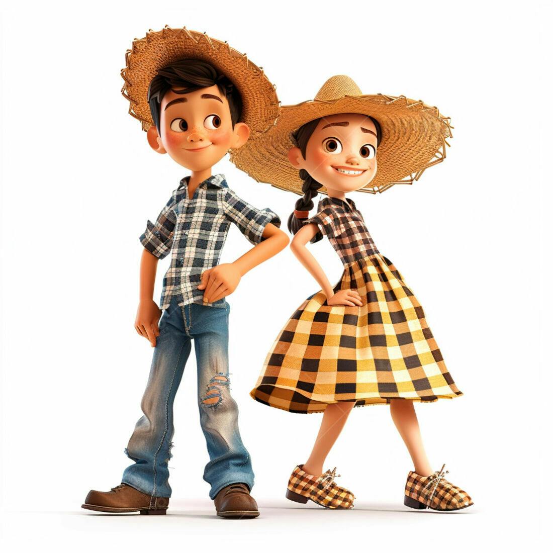 Crianças em trajes de festa junina