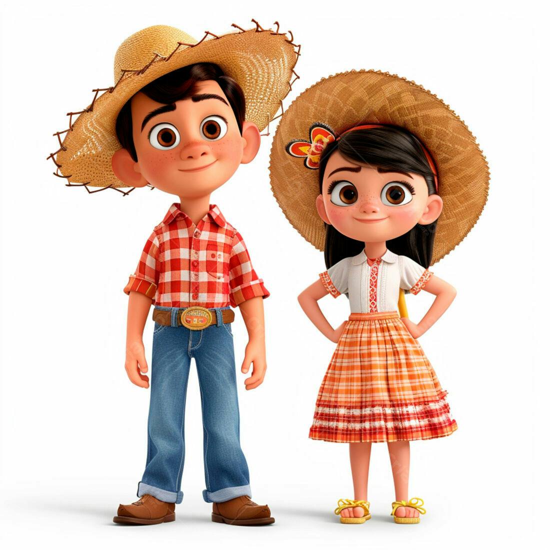 Crianças em trajes típicos Festa Junina