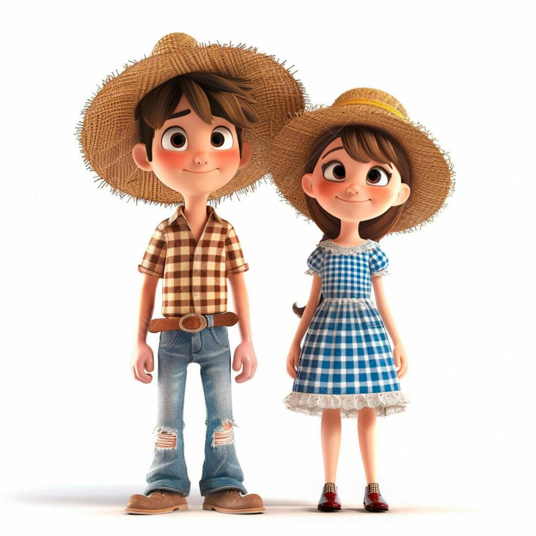 Crianças em trajes juninos sorrindo