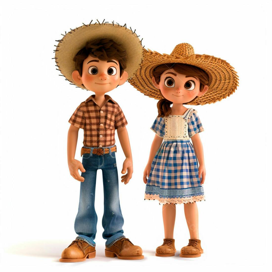 Crianças em trajes caipiras sorrindo