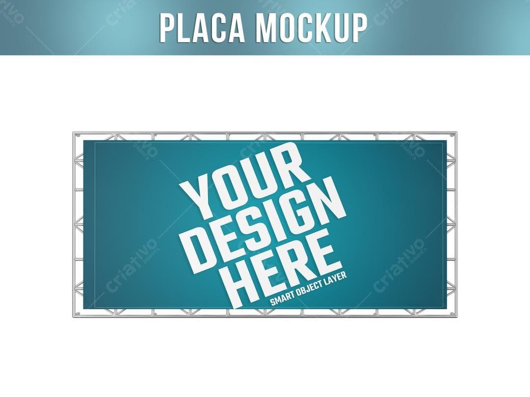 Mockup de Placa Publicitária em Teal