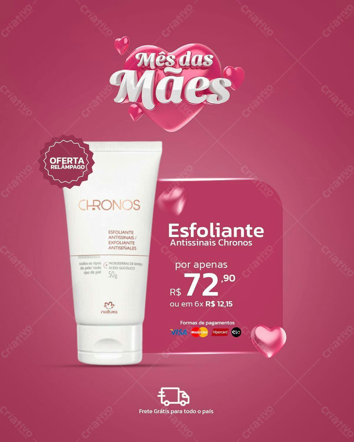 Banner Dia das Mães Produto de Beleza PSD Editável
