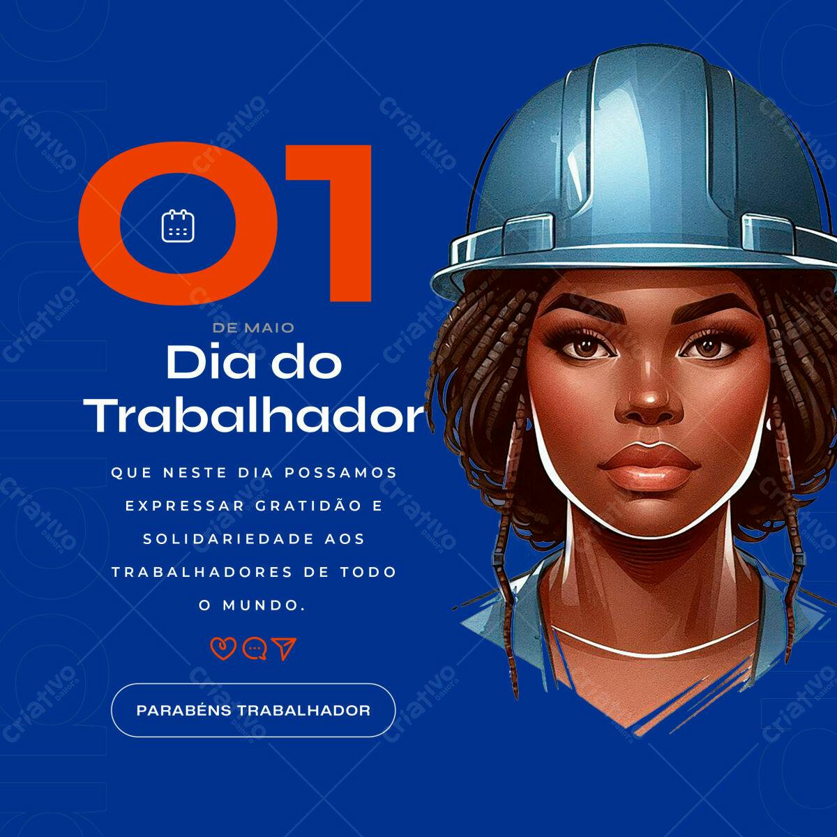 Post para Dia do Trabalhador PSD Editável