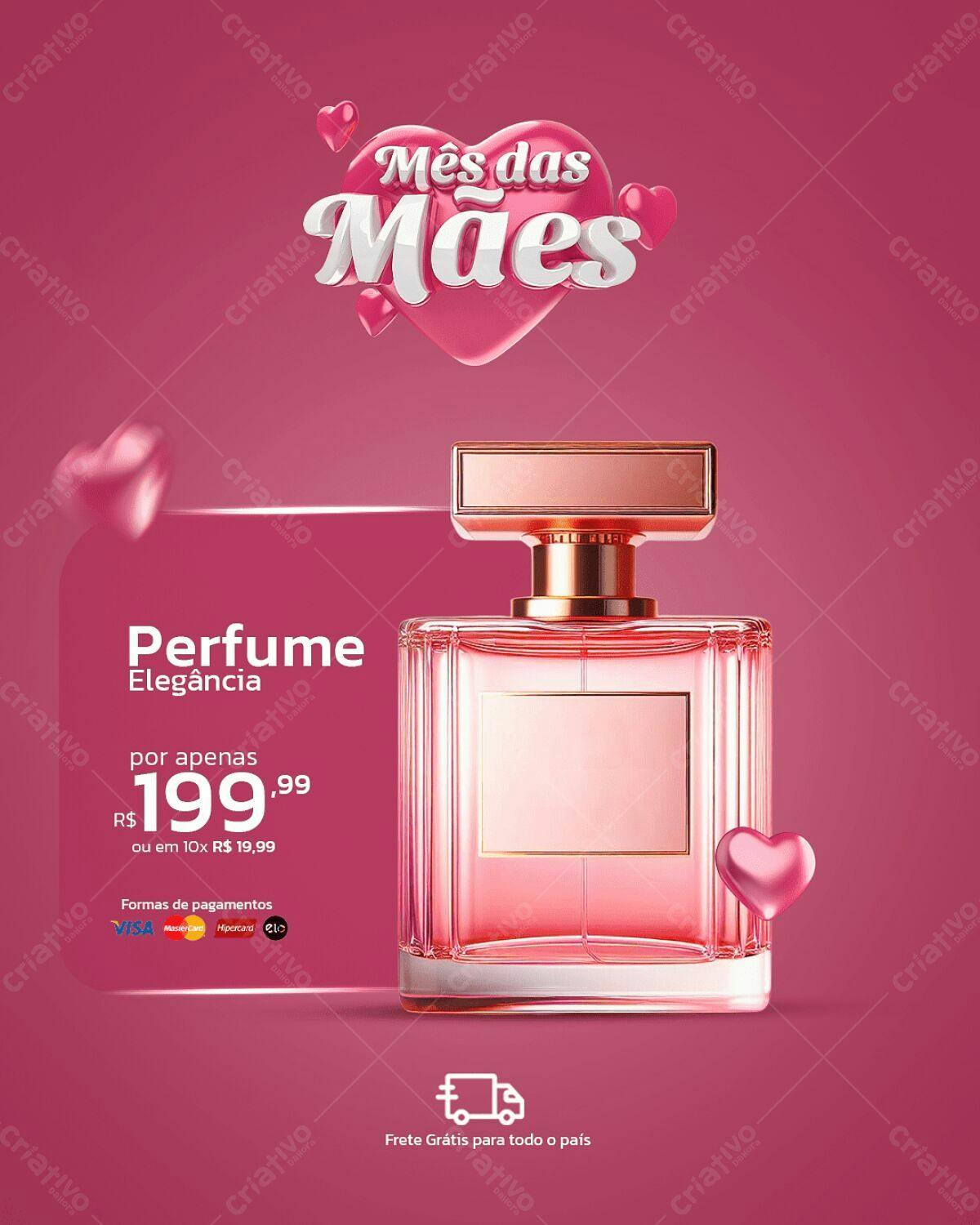 Flyer Dia das Mães Perfume PSD Editável