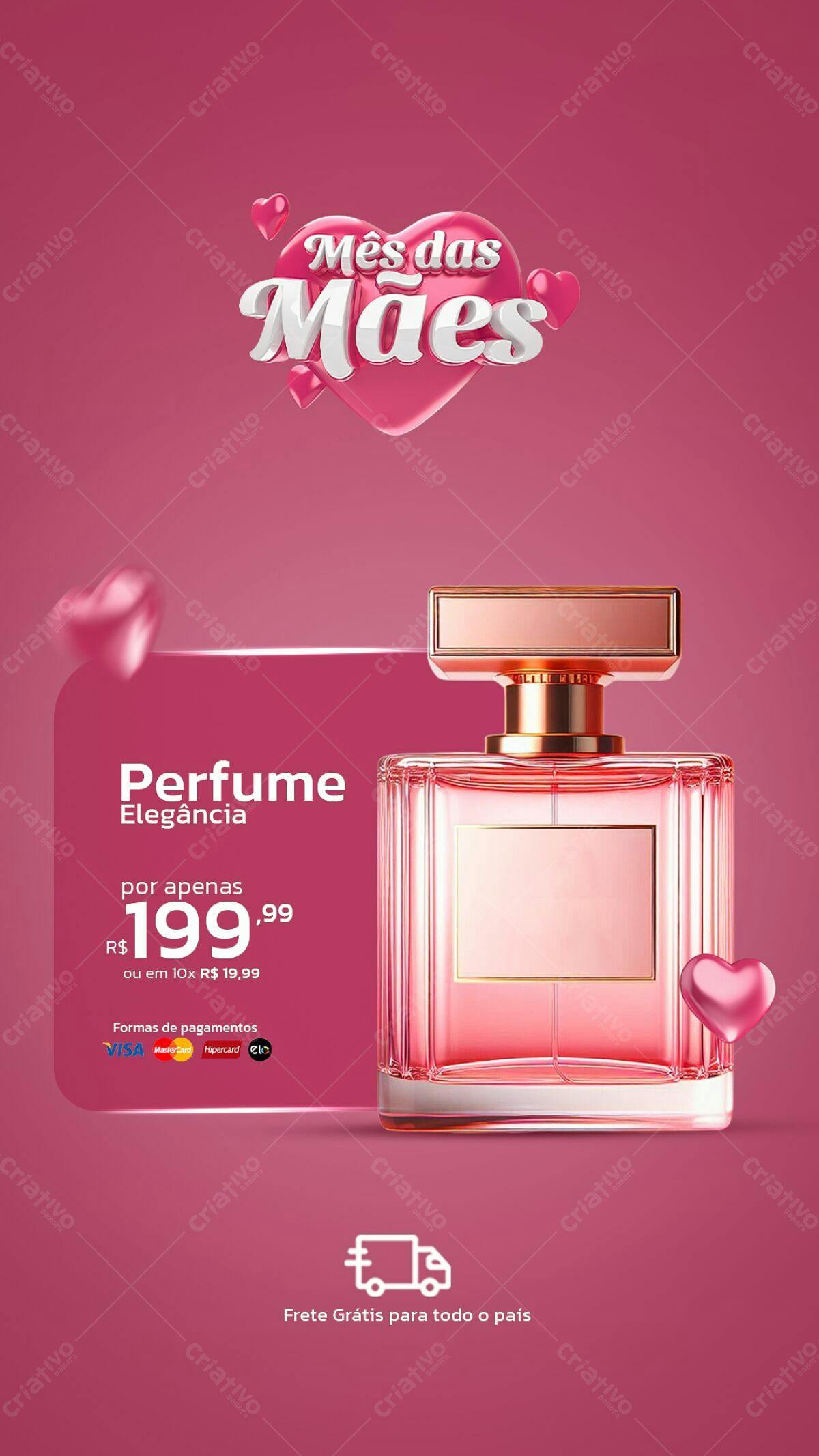 Flyer Dia das Mães Perfume PSD Editável