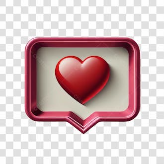 ícone 3d coração png transparente