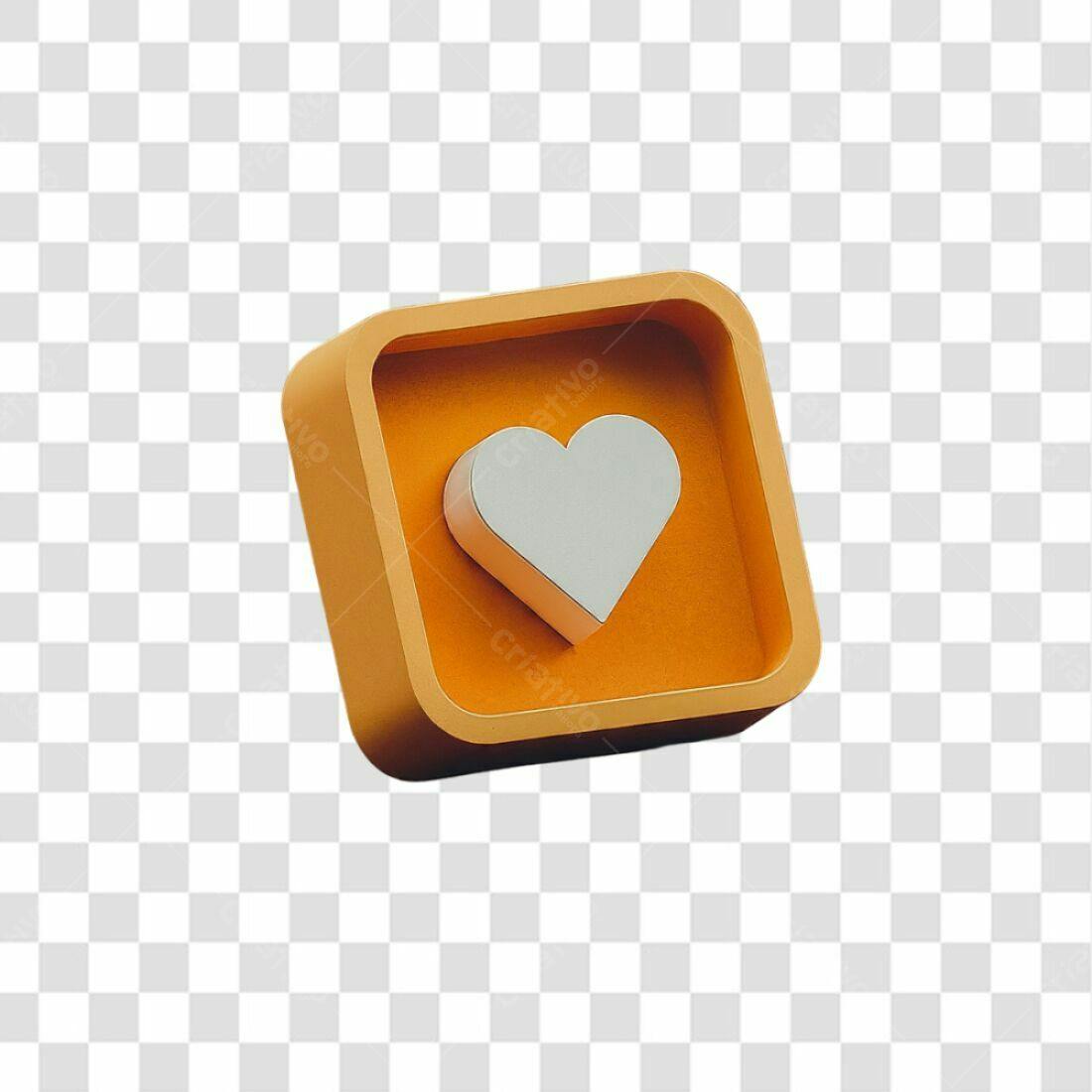 Icone Curtida Laranja e Cinza PNG com fundo transparente