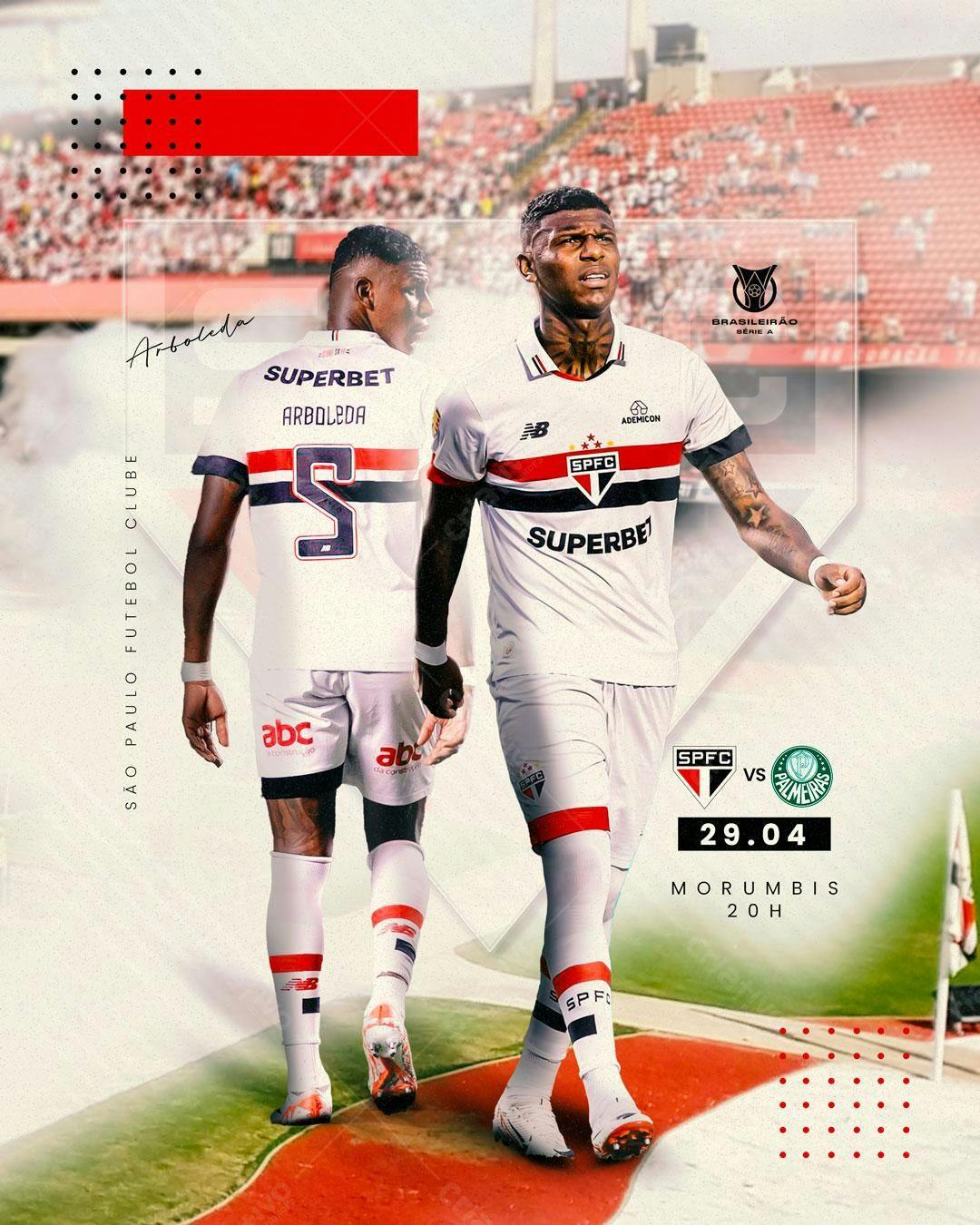 Flyer São Paulo x Palmeiras PSD Editável