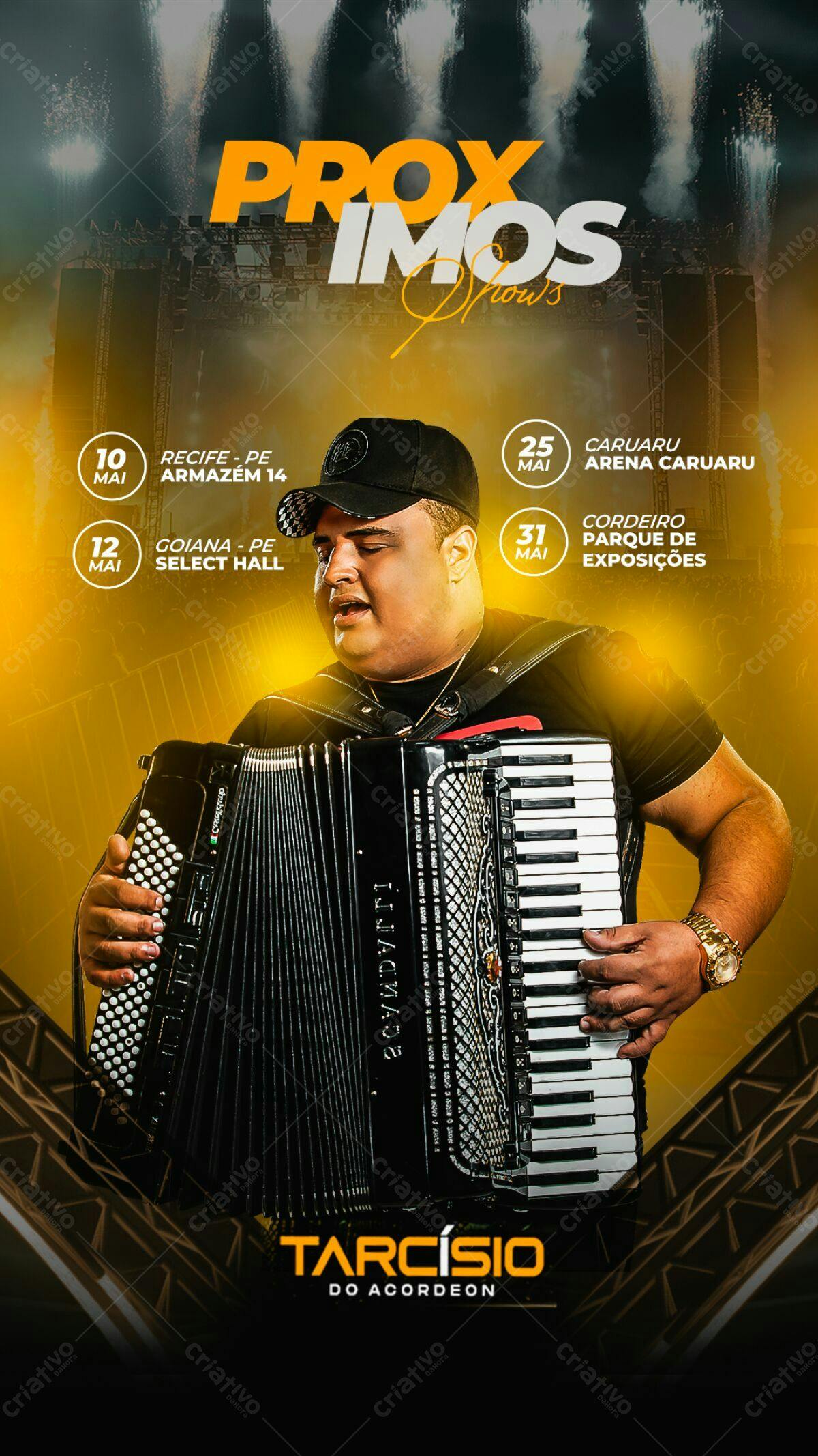 Flyer Tarcísio do Acordeon Shows PSD Editável