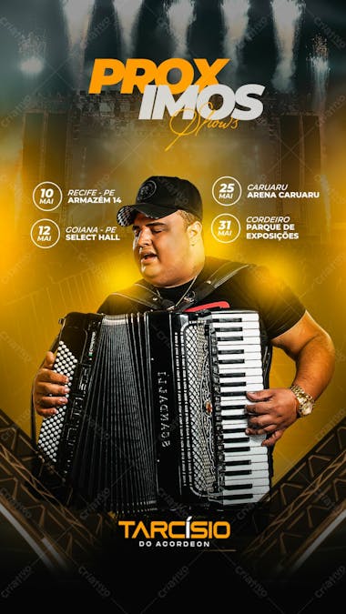 Proximo show tarcísio do acordeon story