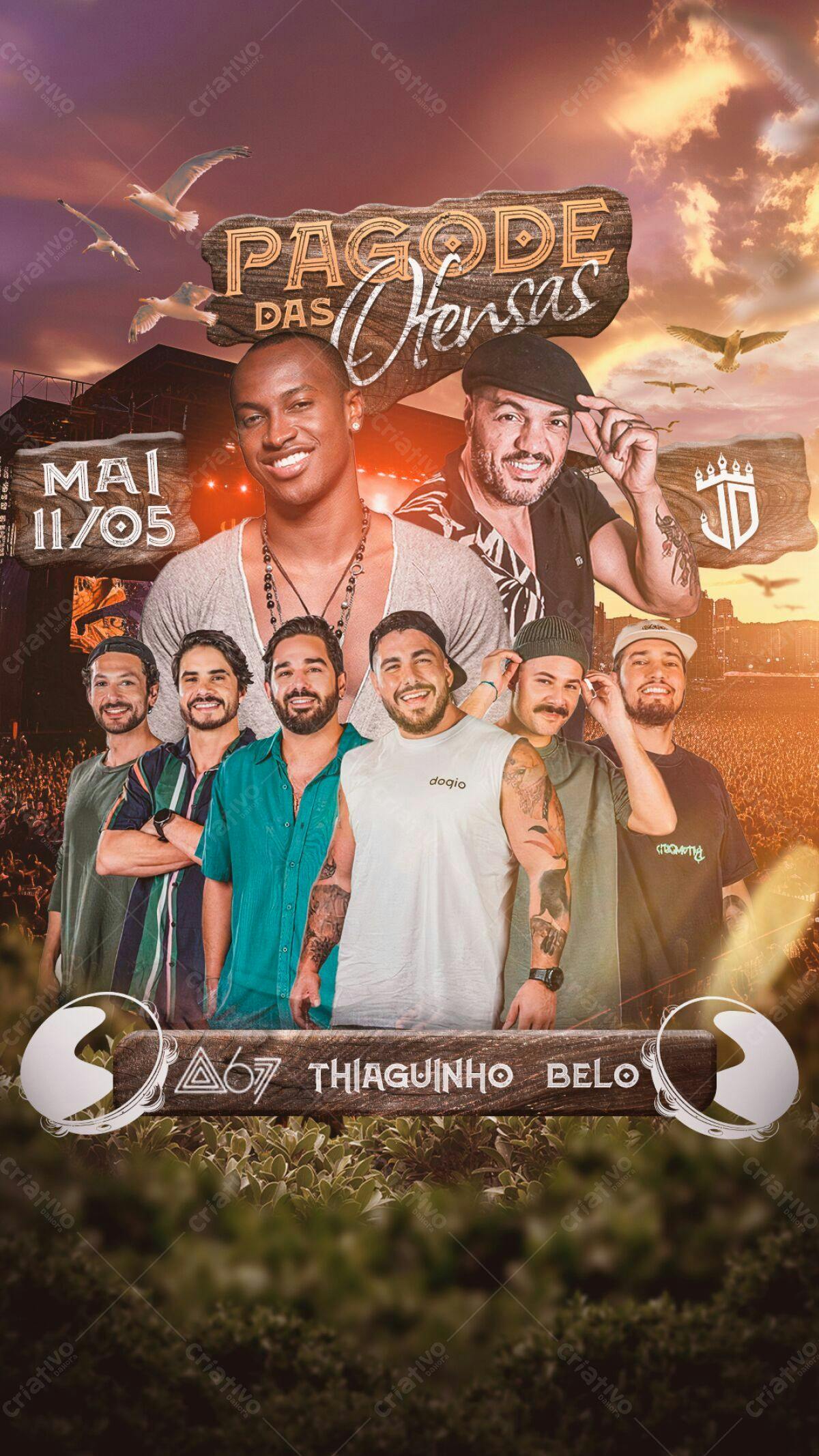 Flyer Pagode das Mensas com Thiaguinho Belo PSD Editável