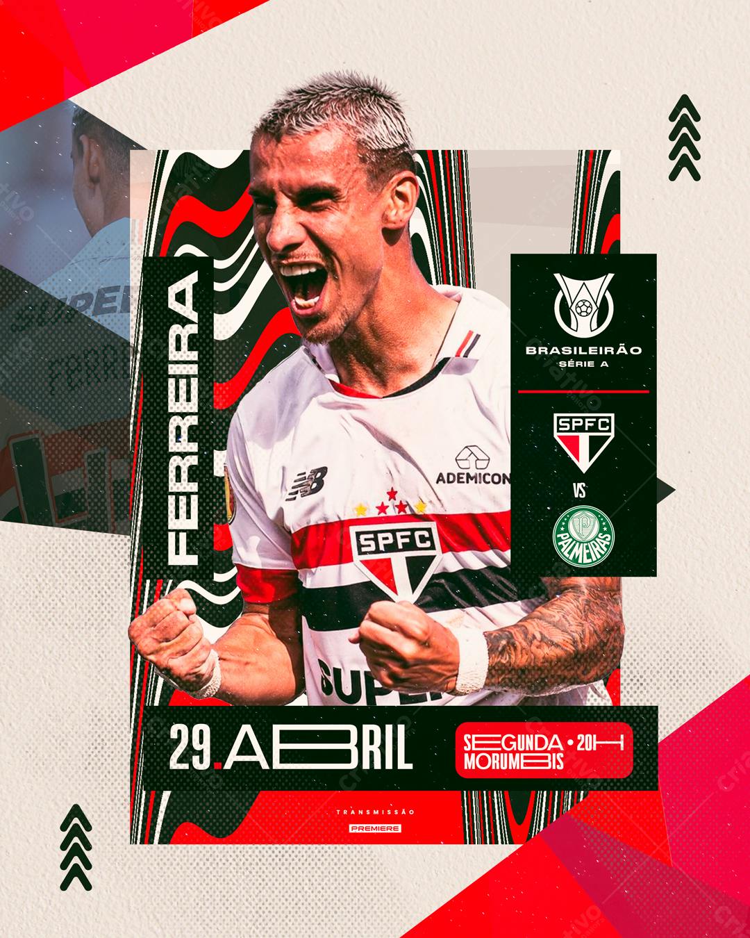 Flyer Jogo de Futebol SPFC x Palmeiras PSD Editável