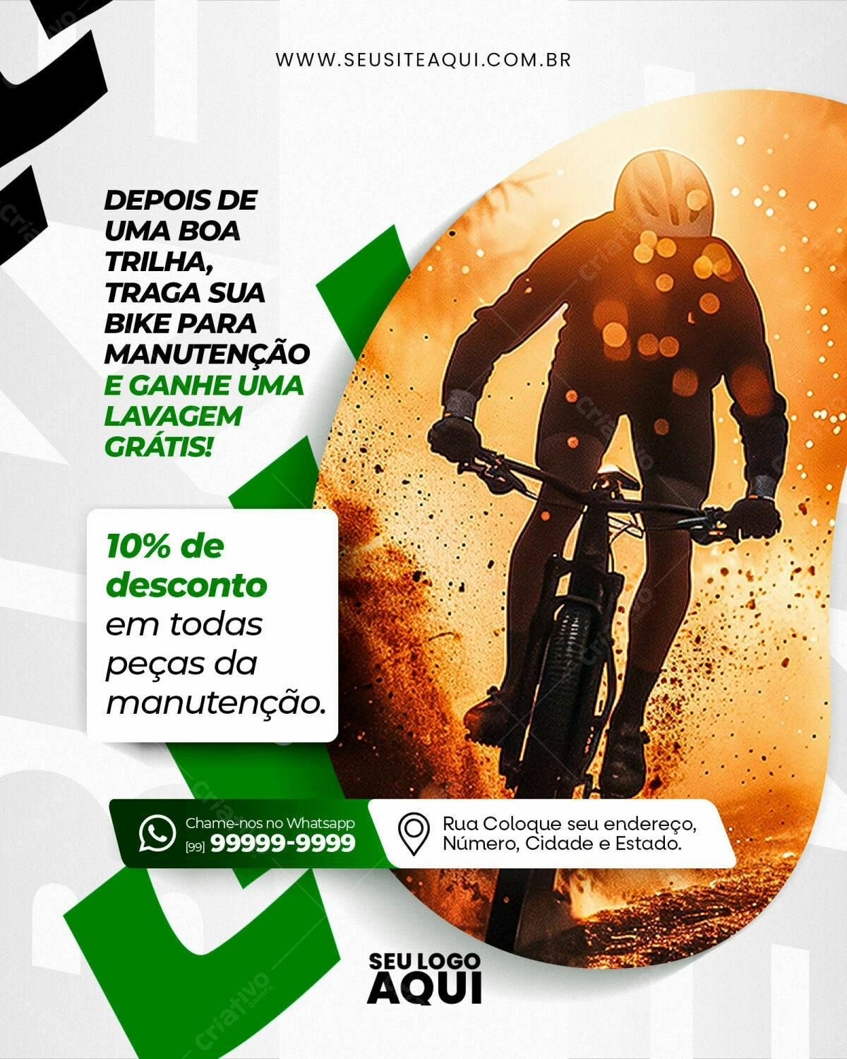 Flyer para Promoção de Manutenção de Bike PSD Editável