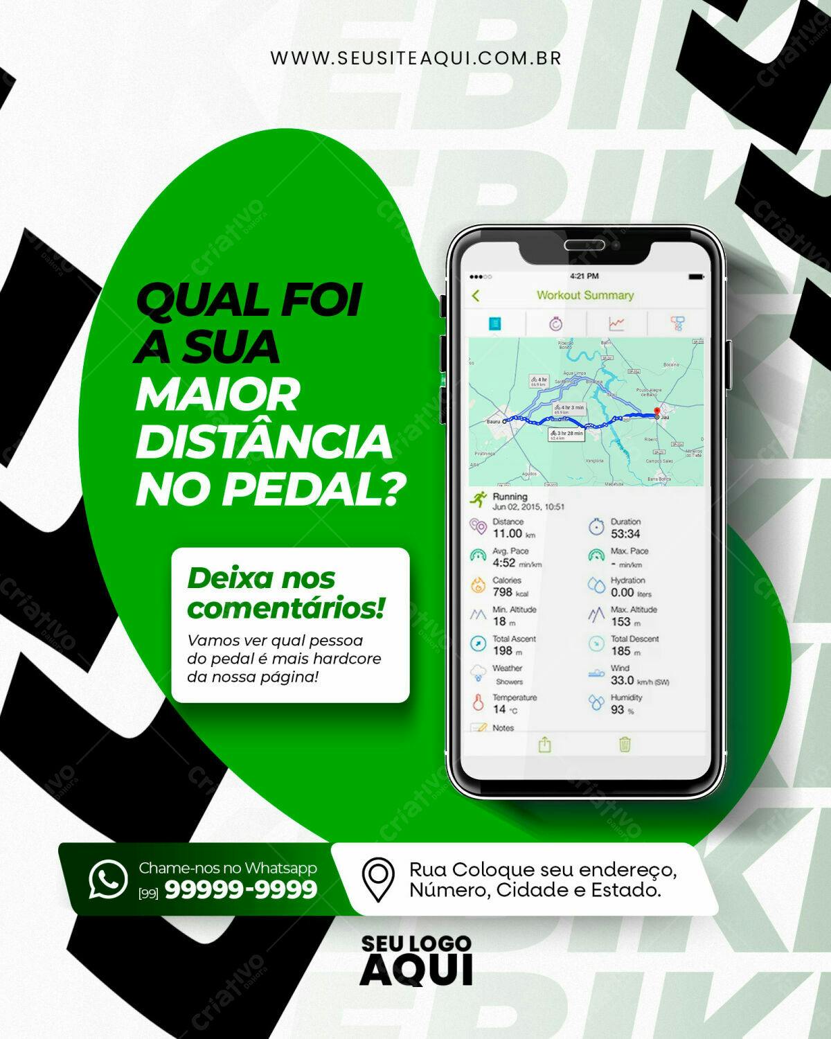 Flyer para Desafio Ciclístico PSD Editável