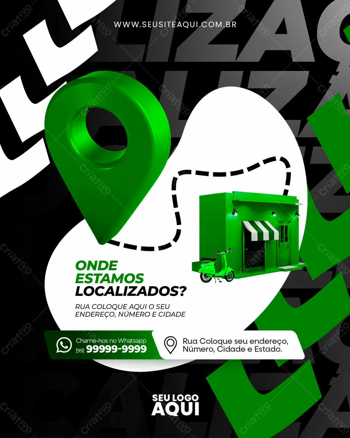 Postagem Localização Negócio PSD Editável