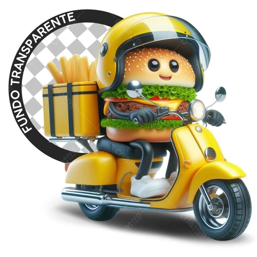 Icone hambúrguer entregador PNG com fundo transparente
