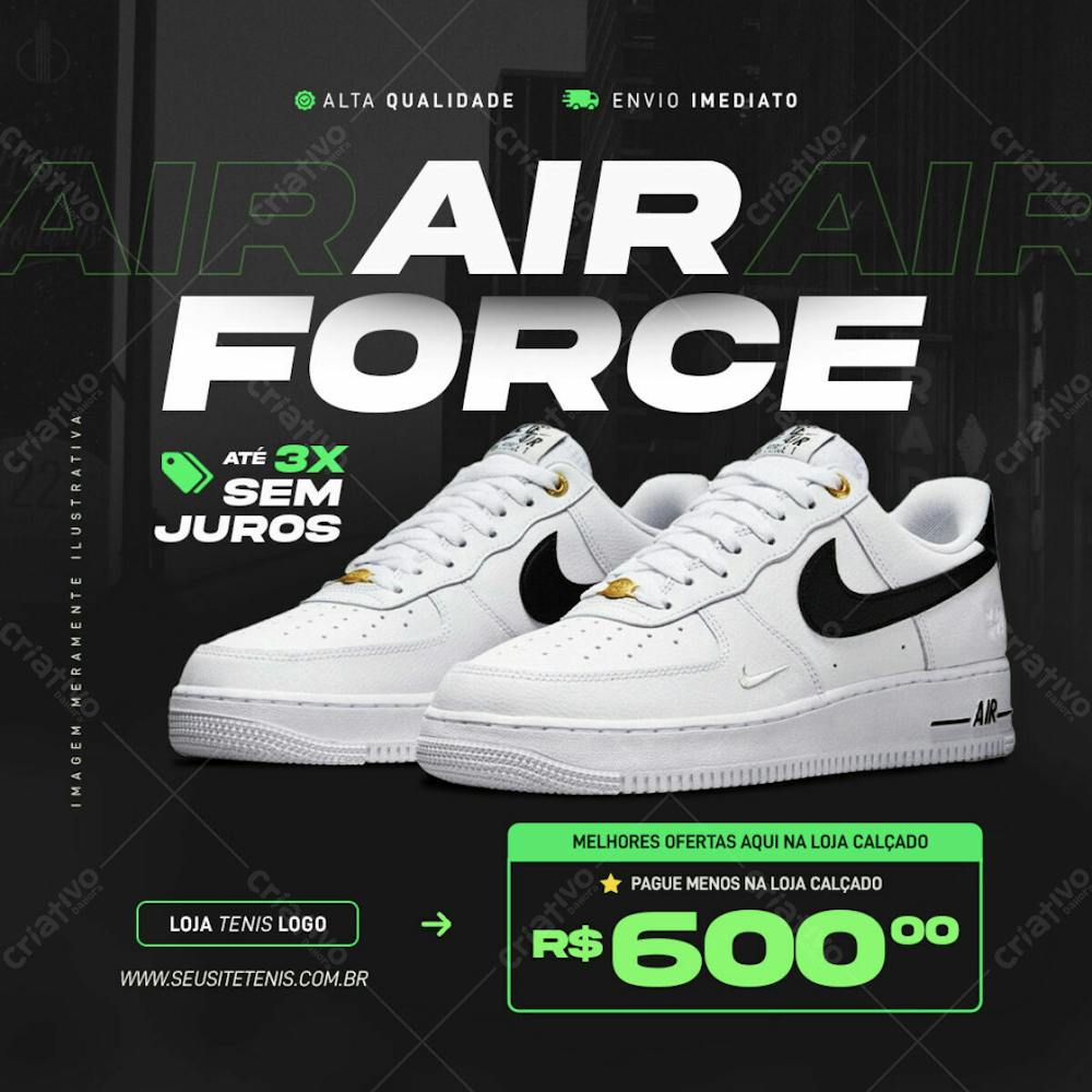 Tenis Nike Air Force Psd Editável Oferta Loja Calçado