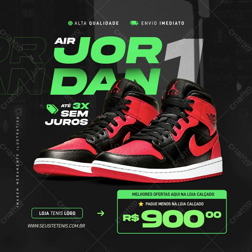 Tenis Air Jordan Nike Psd Editável Oferta Loja De Calçado