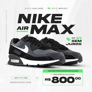 Tenis nike air max psd editável oferta loja calçado
