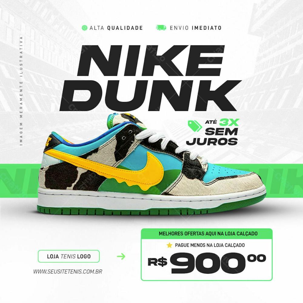 Tenis Nike Dunk Psd Editável Oferta Loja De Calçado