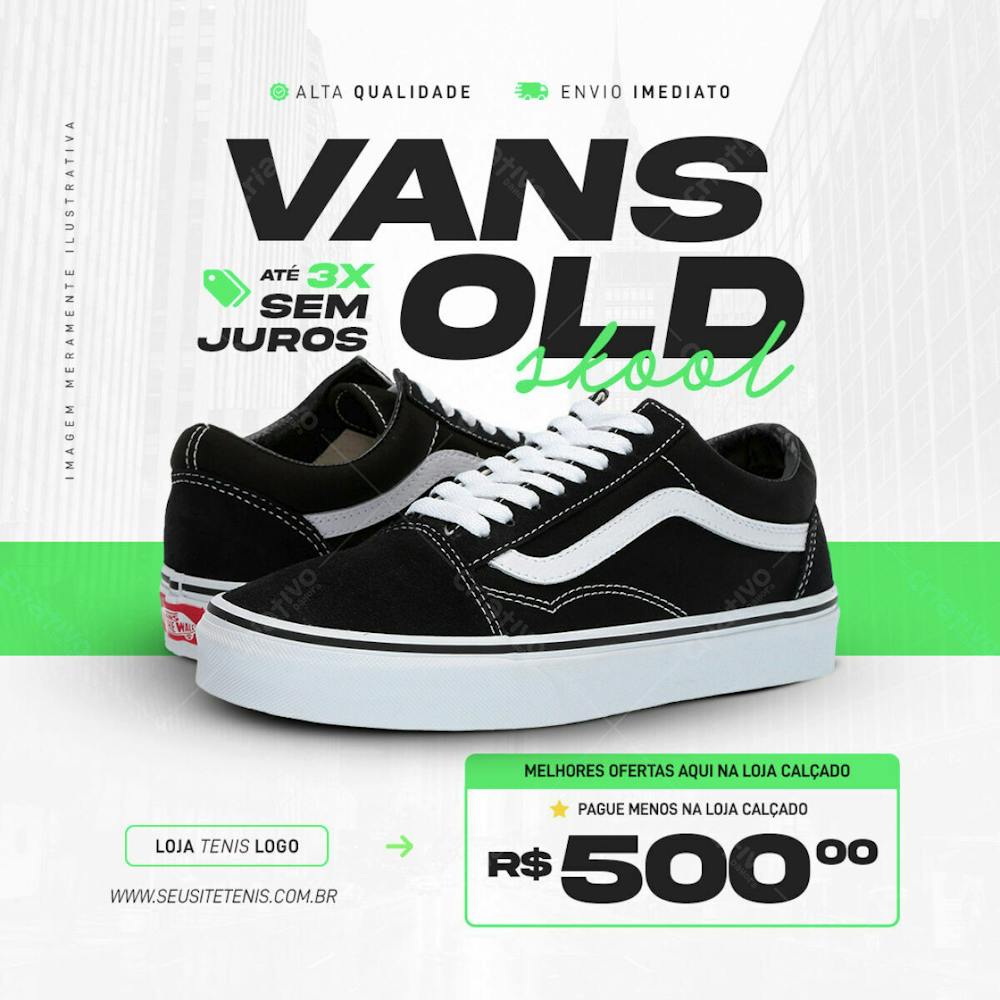 Tenis Vans Old Skool Psd Editável Oferta Loja De Calçado