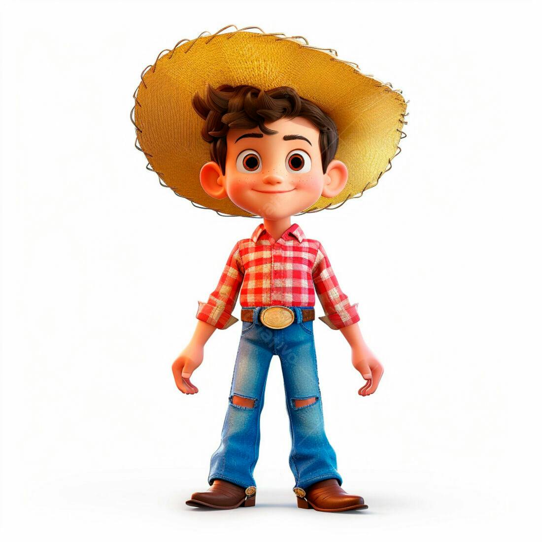 Menino Fazendeiro sorrindo chapéu palha