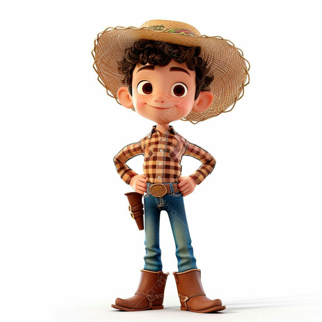 Menino fazendeiro personagem 3D estilo cartoon