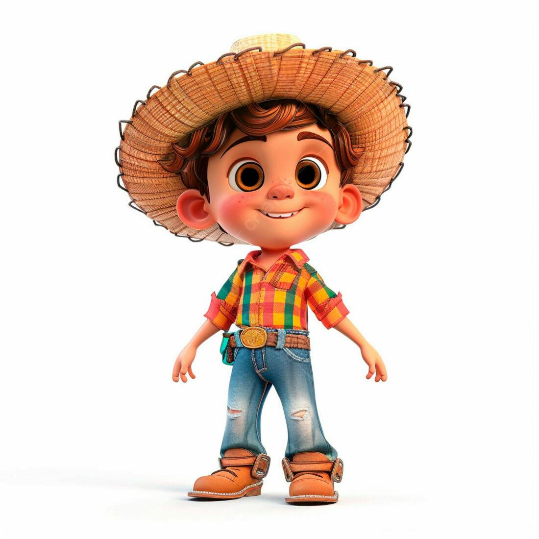 Menino agricultor alegre chapéu palha