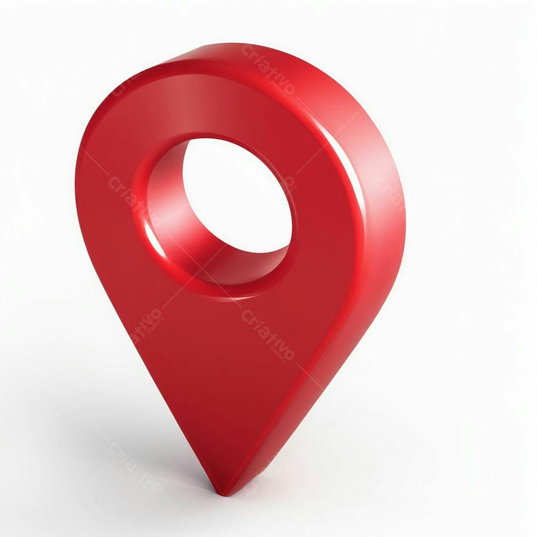 Marcador de localização vermelho 3D