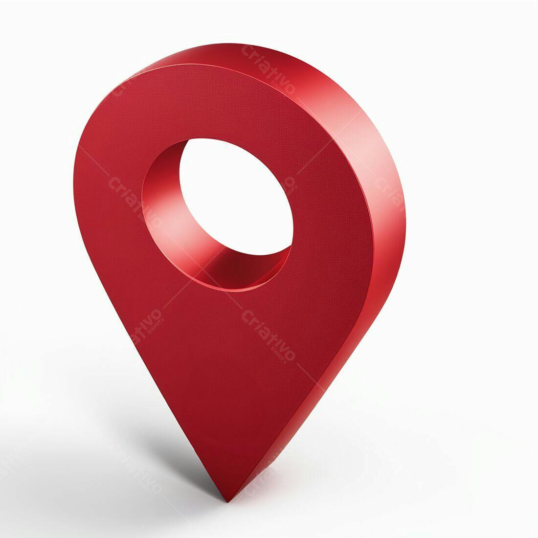 Marcador de mapa vermelho 3D