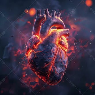 Imagem de um coração com chamas