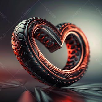 Imagem de um pneu em formato de coração