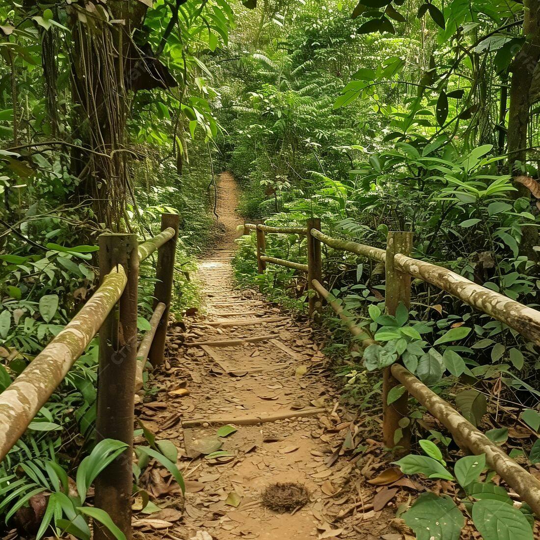 Trilha na Floresta Tropical Escura