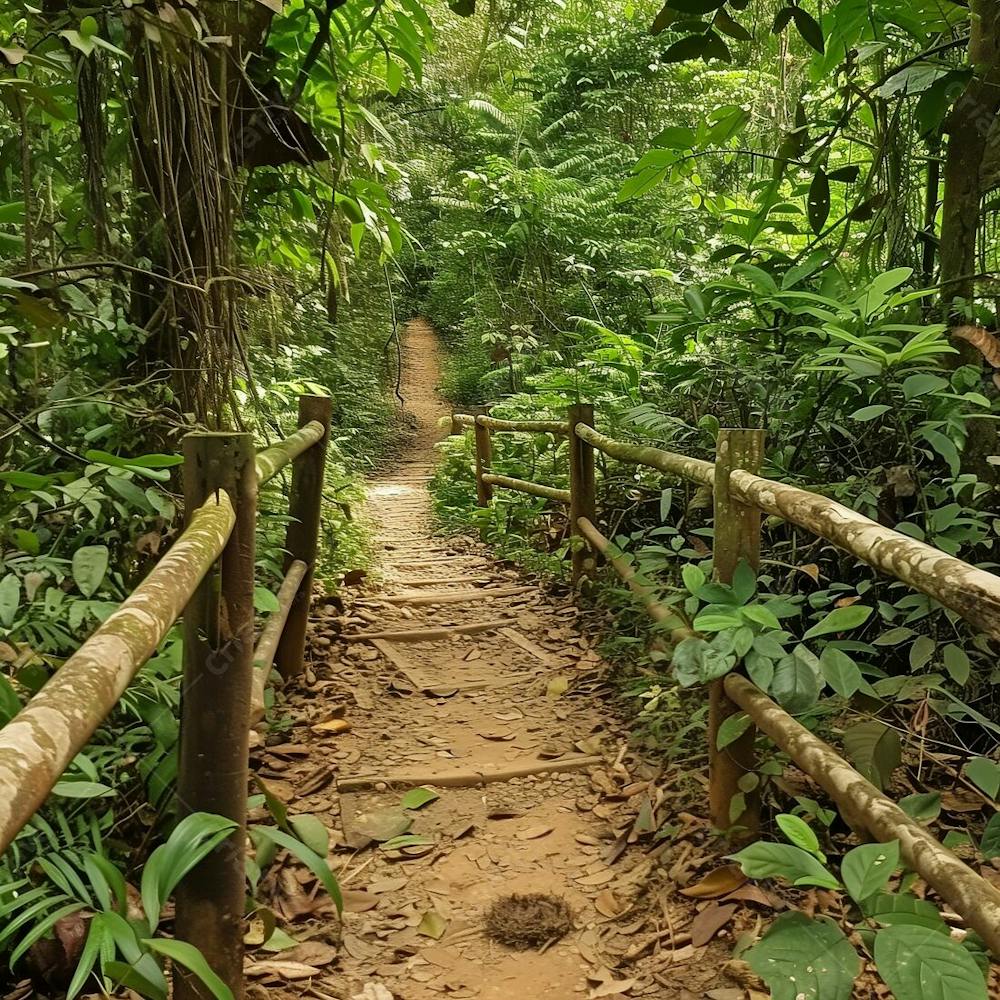 Imagem De Uma Trilha No Meio Da Floresta