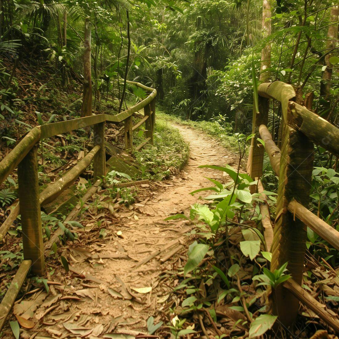 Trilha na Floresta Tropical Ensolarada